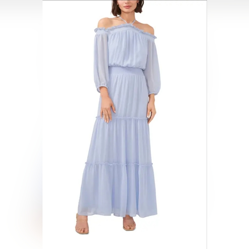 Halogen Off the shoulder long sleeve maxi dress